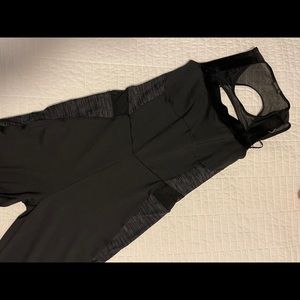 Oysho Active Sport Jumpsuit Mesh Black EUC